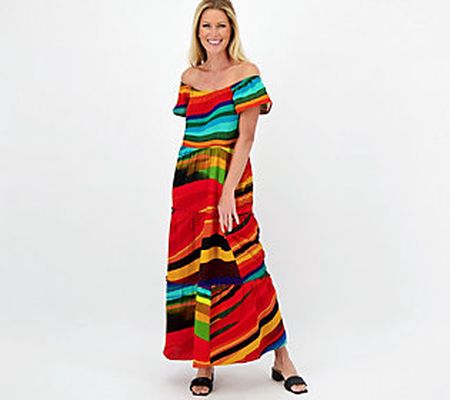 As Is Attitudes by Renee Riviera Sand Peasant Maxi Dress