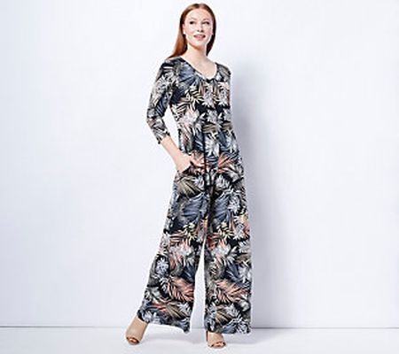 As Is Attitudes by Renee Tall Printed ComoJersey Jumpsuit