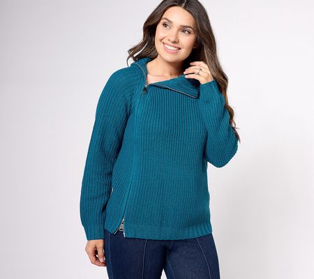 As Is Attitudes by Renee Zip Rib Sweater