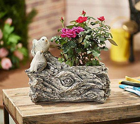 As Is Barbara King Two Birds on a Log Planter