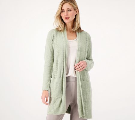 As Is Barefoot Dreams CozyChic Lite Essential Cable Cardi