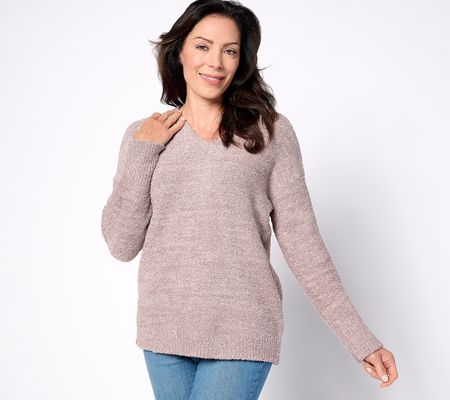 As Is Barefoot Dreams CozyChic Open V-Neck Pullover