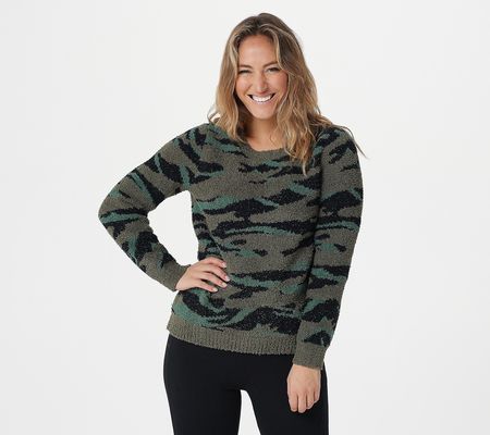 As Is Barefoot Dreams Cozychic Seaside Crew- Neck Pullover