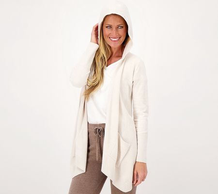 As Is Barefoot Dreams CozyChic Ultra Lite Hooded Cardigan