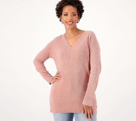 As Is Barefoot Dreams CozyChic Ultra Lite V-Neck Tunic