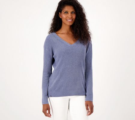 As Is Barefoot Dreams CozyChic Ultra LiteV-neck Pullover
