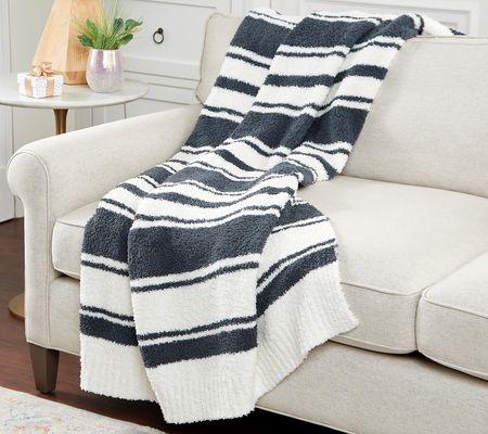 As Is Barefoot Dreams CozyChic Variegated StripeBlanket