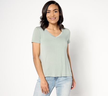 As Is Barefoot Dreams Malibu Collection Modal V-Neck Tee