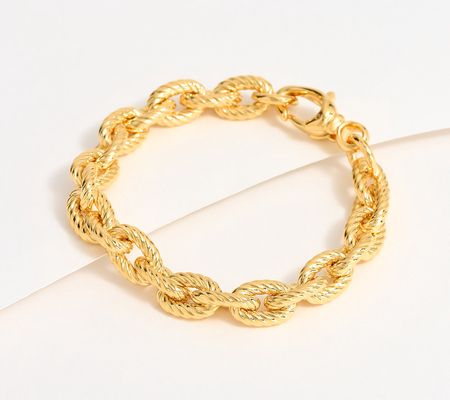 As Is BellaOro Oval Rolo Link Bracelet, 14K Gold Over Resin