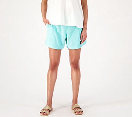 As Is Belle Beach by KimGravel Poolside Terry CurvedHemShorts