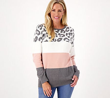As Is Belle by Kim Gravel Animal Color Block Sweater