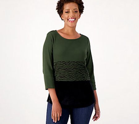 As Is Belle by Kim Gravel Baby Waffle Tiger Colorblock Top