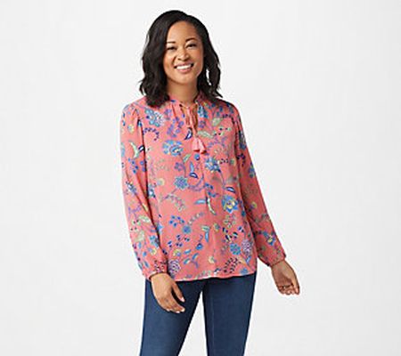 As Is Belle by Kim Gravel Boho Blouse with Tie Detail