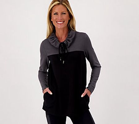 As Is Belle by Kim Gravel Brushed Knit Color- Blocked Tunic