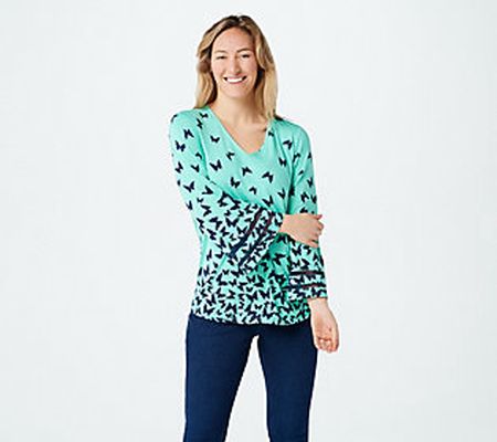 As Is Belle by Kim Gravel Butterfly Print Knit Top