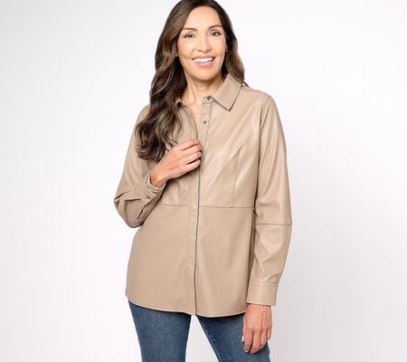 As Is Belle by Kim Gravel Faux Leather Shacket