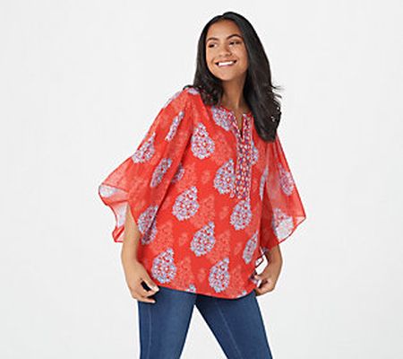 As Is Belle by Kim Gravel Floral Medallion Printed Blouse