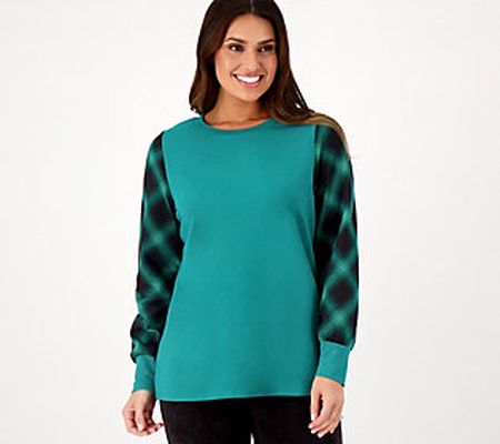 As Is Belle by Kim Gravel French Terry Sweat- shirt w/Flannel