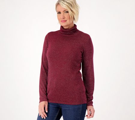 As Is Belle by Kim Gravel Jersey Lurex TurtleNeck Sweater
