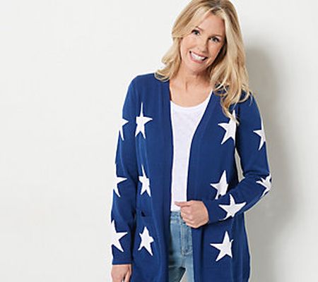 As Is Belle by Kim Gravel Open Front Star Cardigan