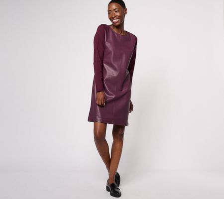 As Is Belle by Kim Gravel Ponte Knit & Faux Leather Dress