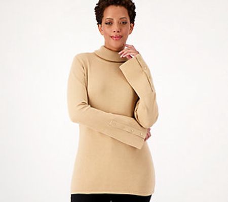 As Is Belle by Kim Gravel Snap Sleeve Turtle Neck Sweater
