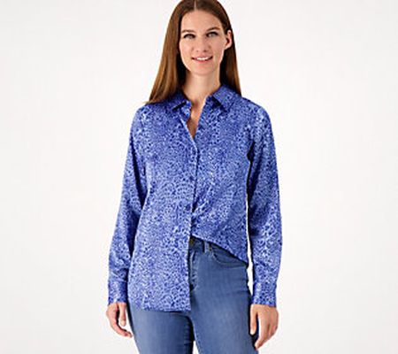 As Is Belle by Kim Gravel Stretch Charmeuse SnakePrntBlouse
