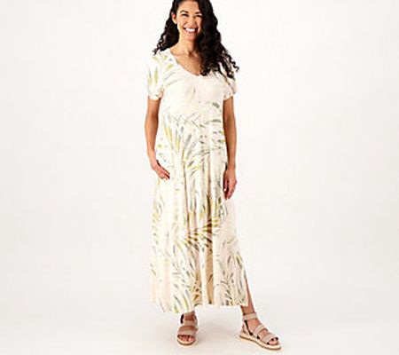 As Is Belle by Kim Gravel Tall Print/Solid V-Neck Maxi