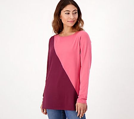 As Is Belle by Kim Gravel TripleLuxe Knit DiagColorblkTop