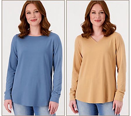 As Is Belle by Kim Gravel TripleLuxe Knit Set of 2 Tops