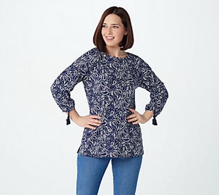 As Is Belle by Kim Gravel TripleLuxe KnitPaisleyPrintTop
