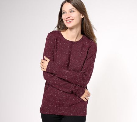 As Is Belle by Kim Gravel Tweedy Knit Round Neck Sweater