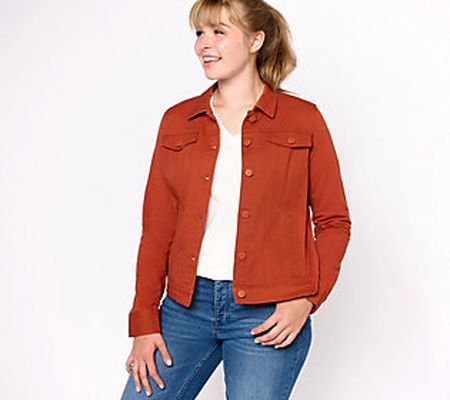 As Is Belle by Kim Gravel Twill Jacket with KnitBack&Sleeve