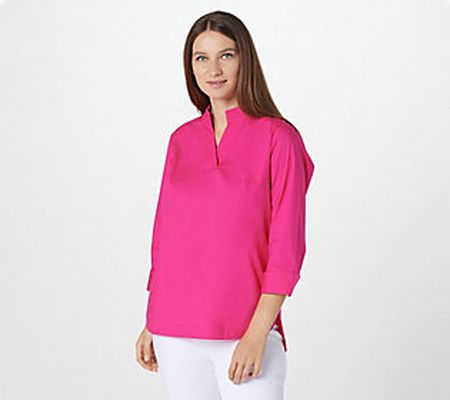 As Is Belle by Kim Gravel Woven Cotton Collar Shirt w/Pockets