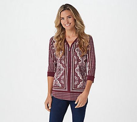As Is Belle by Kim Gravel Zip-Front Mixed Media Print Top