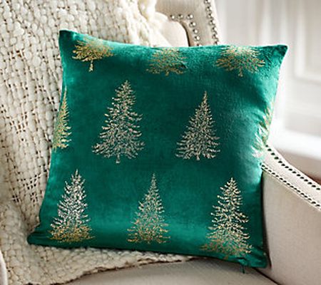 As Is BFF Collection 18" x 18" Foil Print Tree Pillow