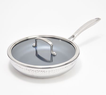 As Is Blue Jean Chef 10 Hammered StainlessNonstickSkillet