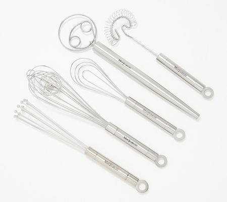 As Is Blue Jean Chef 5-Piece Stainless SteelWhisk Set