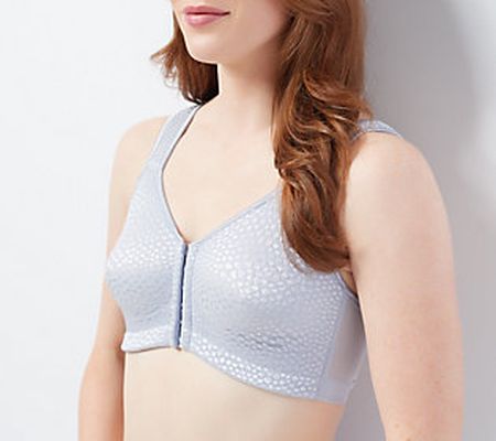 As Is Breezies Jacquard Dot Front Close Unlined Bra