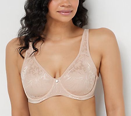 As Is Breezies Jacquard Shine Unlined Minimizer Bra