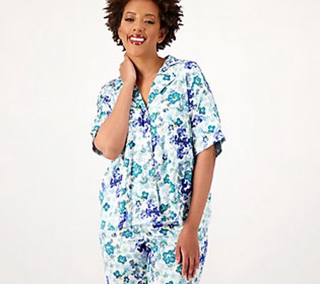 As Is Breezies Lounge All Over Floral Button Front Shirt