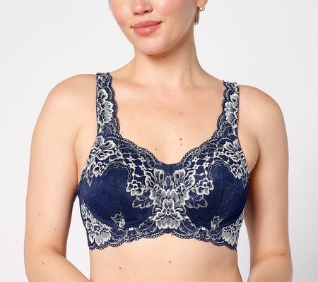 As Is Breezies Luxe Two Tone Wirefree Lace Bra