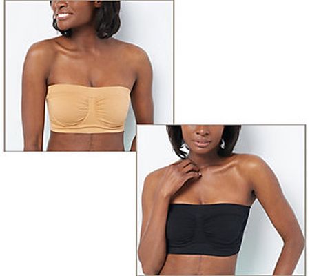 As Is Breezies Set of 2 Seamless Underwire Bandeau Bra