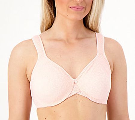 As Is Breezies Unlined Underwire Floral Lace Minimizer Bra