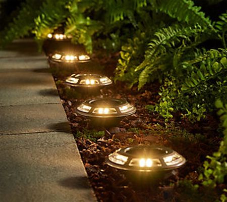 As Is BrightEase Set 10 Multiuse Solar Lights w/Stakes