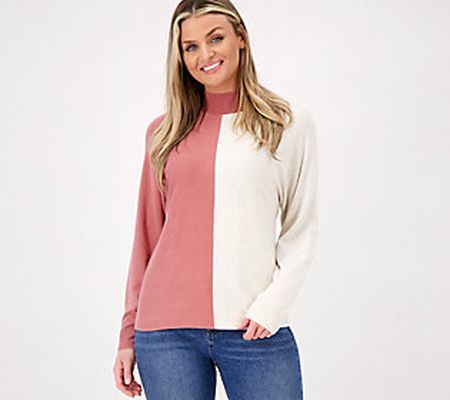 As Is Candace Cameron Bure Colorblocked Mock Neck Sweater