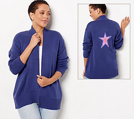 As Is Candace Cameron Bure Petite Novelty Cardigan