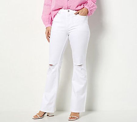 As Is Candace Cameron Bure Reg. Destructed FlareJeansWhite