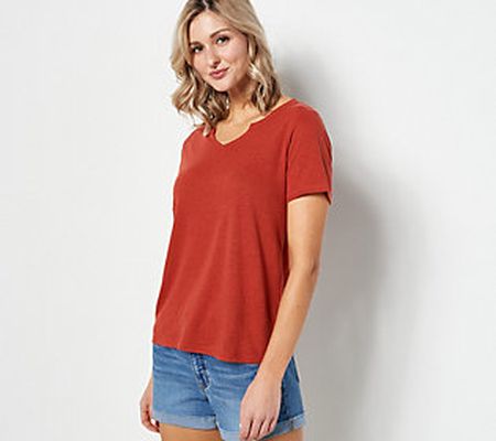 As Is Candace Cameron Bure Split Neck Tee