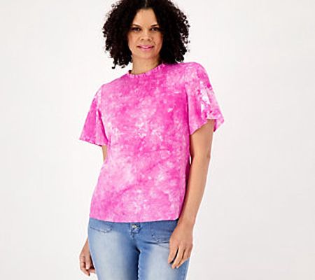As Is Candace Cameron Bure TieDye Embroidered Blouse
